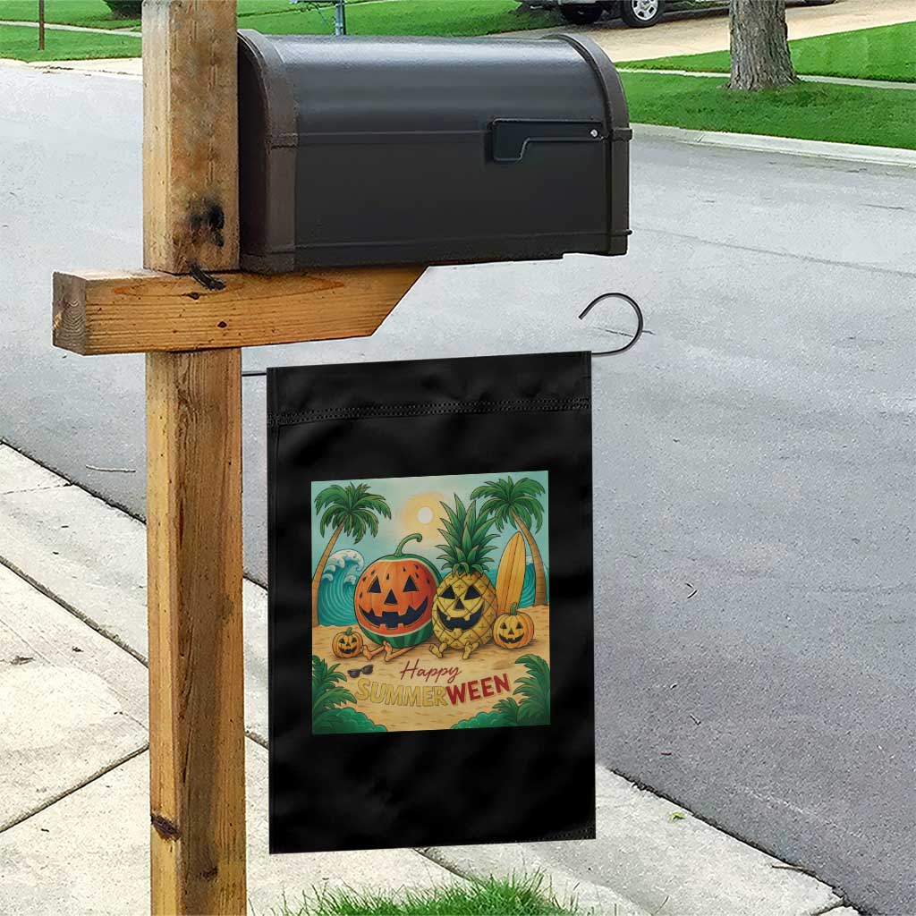 Retro Tropical Summerween Garden Flag Halloween Summer Beach Cocktail Boo - Wonder Print Shop