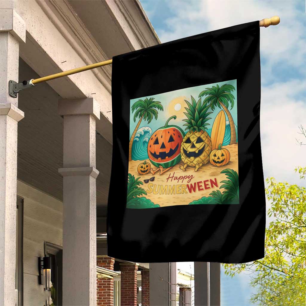 Retro Tropical Summerween Garden Flag Halloween Summer Beach Cocktail Boo - Wonder Print Shop