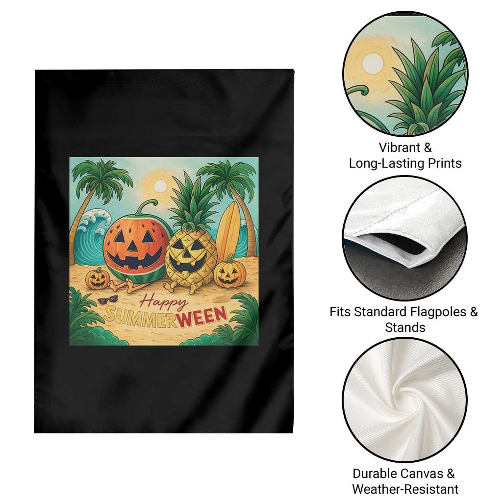 Retro Tropical Summerween Garden Flag Halloween Summer Beach Cocktail Boo - Wonder Print Shop