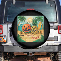 Retro Tropical Summerween Spare Tire Cover Halloween Summer Beach Cocktail Boo - Wonder Print Shop