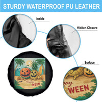 Retro Tropical Summerween Spare Tire Cover Halloween Summer Beach Cocktail Boo - Wonder Print Shop