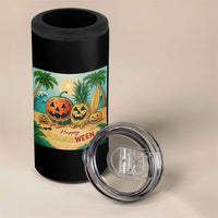 Retro Tropical Summerween 4 in 1 Can Cooler Tumbler Halloween Summer Beach Cocktail Boo - Wonder Print Shop