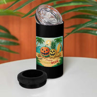 Retro Tropical Summerween 4 in 1 Can Cooler Tumbler Halloween Summer Beach Cocktail Boo - Wonder Print Shop