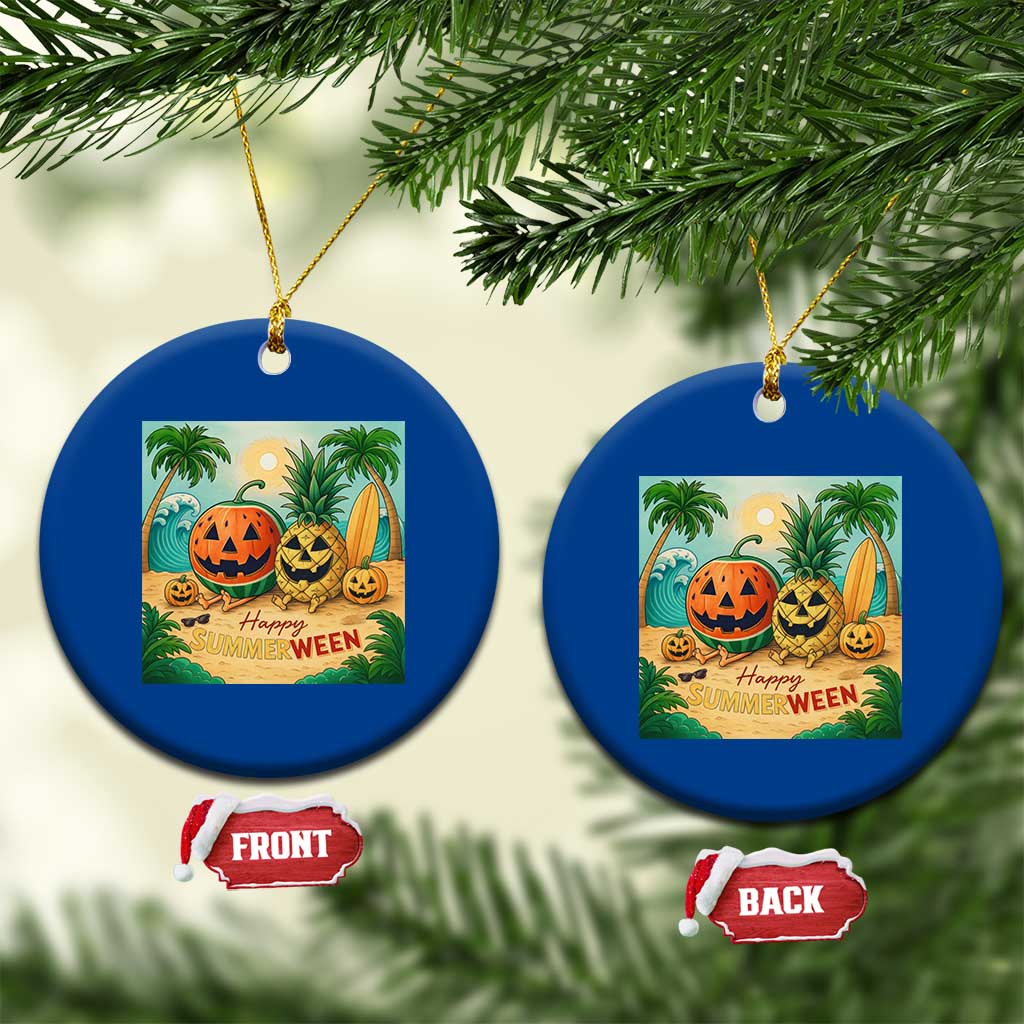 Retro Tropical Summerween Ceramic Ornament Halloween Summer Beach Cocktail Boo - Wonder Print Shop