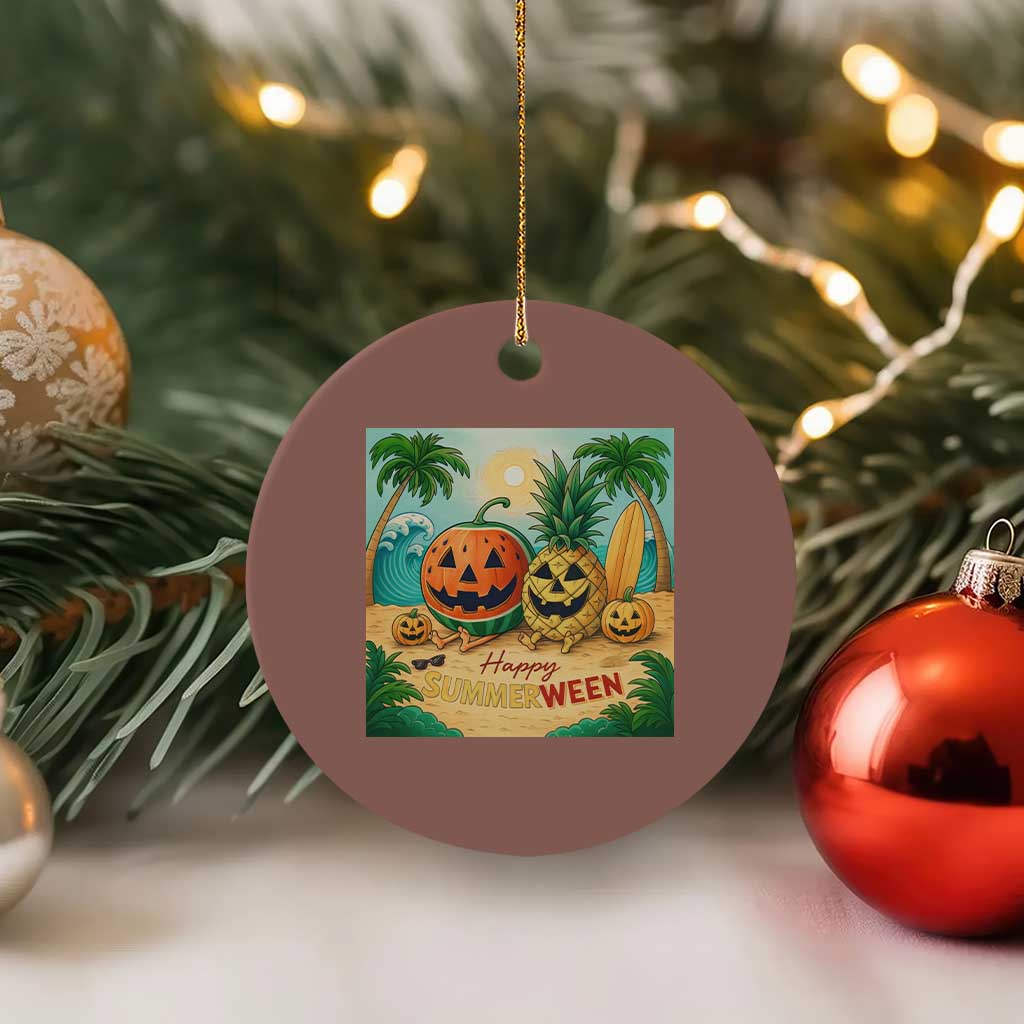 Retro Tropical Summerween Ceramic Ornament Halloween Summer Beach Cocktail Boo - Wonder Print Shop
