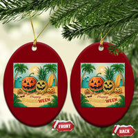 Retro Tropical Summerween Ceramic Ornament Halloween Summer Beach Cocktail Boo - Wonder Print Shop