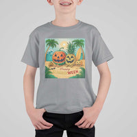 Retro Tropical Summerween T Shirt For Kid Halloween Summer Beach Cocktail Boo - Wonder Print Shop