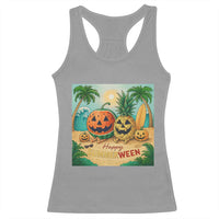 Retro Tropical Summerween Racerback Tank Top Halloween Summer Beach Cocktail Boo - Wonder Print Shop