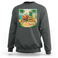 Retro Tropical Summerween Sweatshirt Halloween Summer Beach Cocktail Boo - Wonder Print Shop
