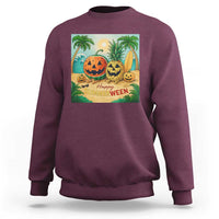 Retro Tropical Summerween Sweatshirt Halloween Summer Beach Cocktail Boo - Wonder Print Shop