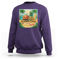 Retro Tropical Summerween Sweatshirt Halloween Summer Beach Cocktail Boo - Wonder Print Shop
