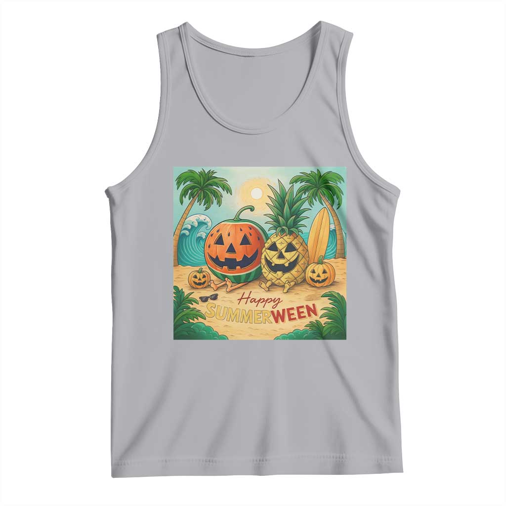 Retro Tropical Summerween Tank Top Halloween Summer Beach Cocktail Boo - Wonder Print Shop