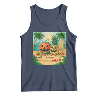 Retro Tropical Summerween Tank Top Halloween Summer Beach Cocktail Boo - Wonder Print Shop