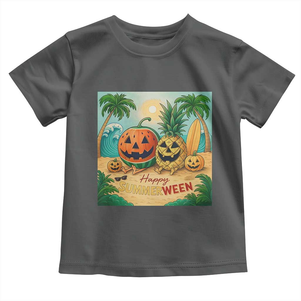 Retro Tropical Summerween Toddler T Shirt Halloween Summer Beach Cocktail Boo - Wonder Print Shop