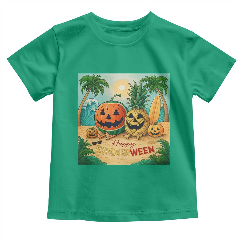 Retro Tropical Summerween Toddler T Shirt Halloween Summer Beach Cocktail Boo - Wonder Print Shop