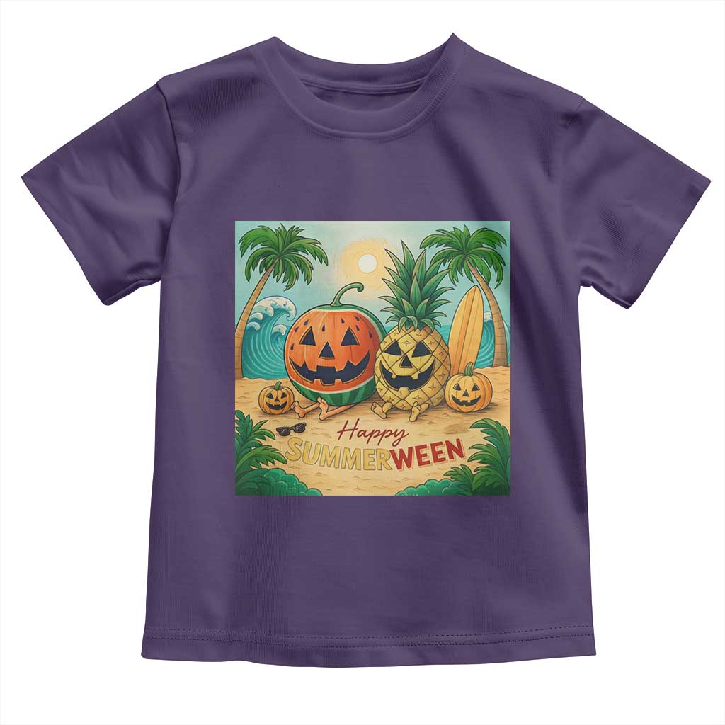 Retro Tropical Summerween Toddler T Shirt Halloween Summer Beach Cocktail Boo - Wonder Print Shop