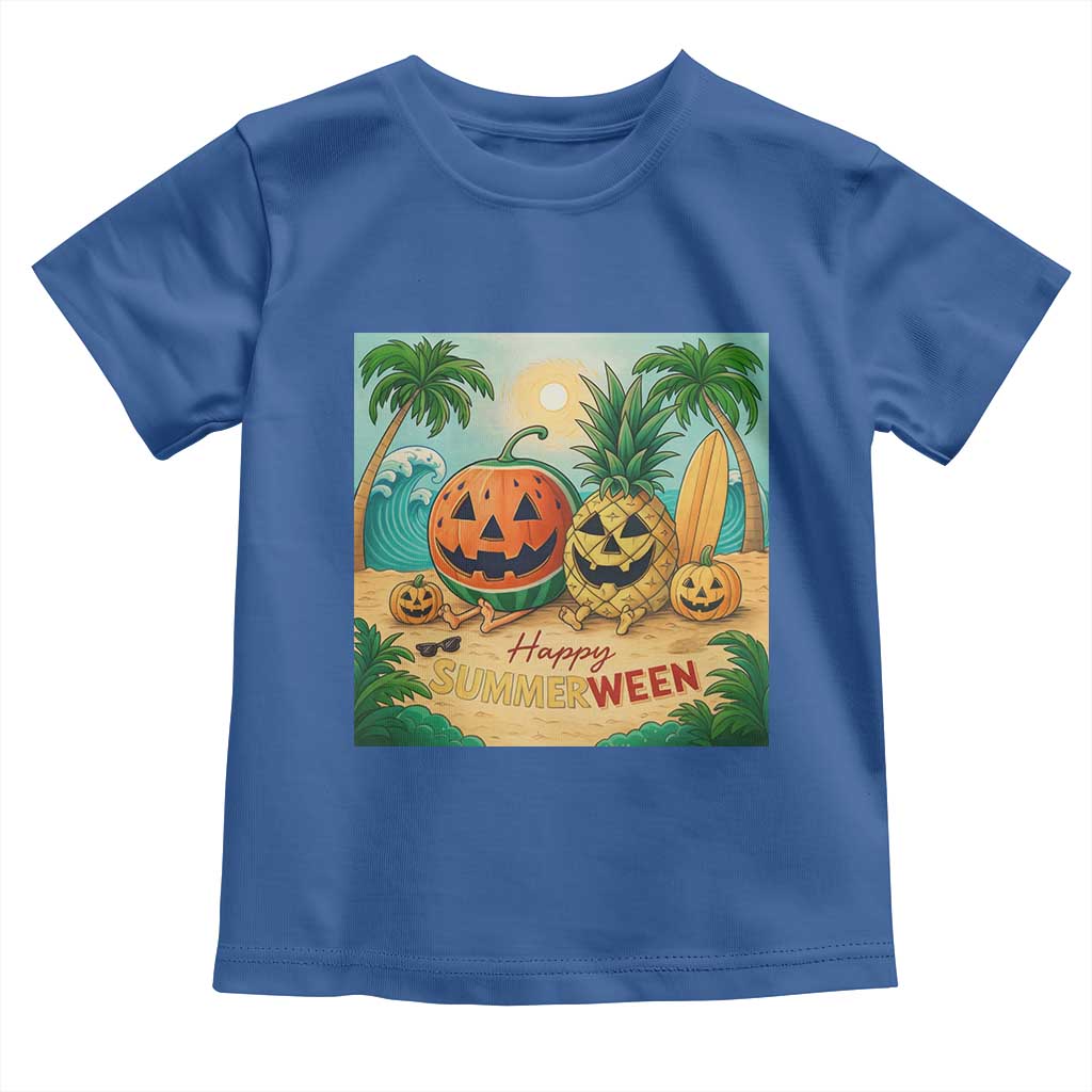 Retro Tropical Summerween Toddler T Shirt Halloween Summer Beach Cocktail Boo - Wonder Print Shop