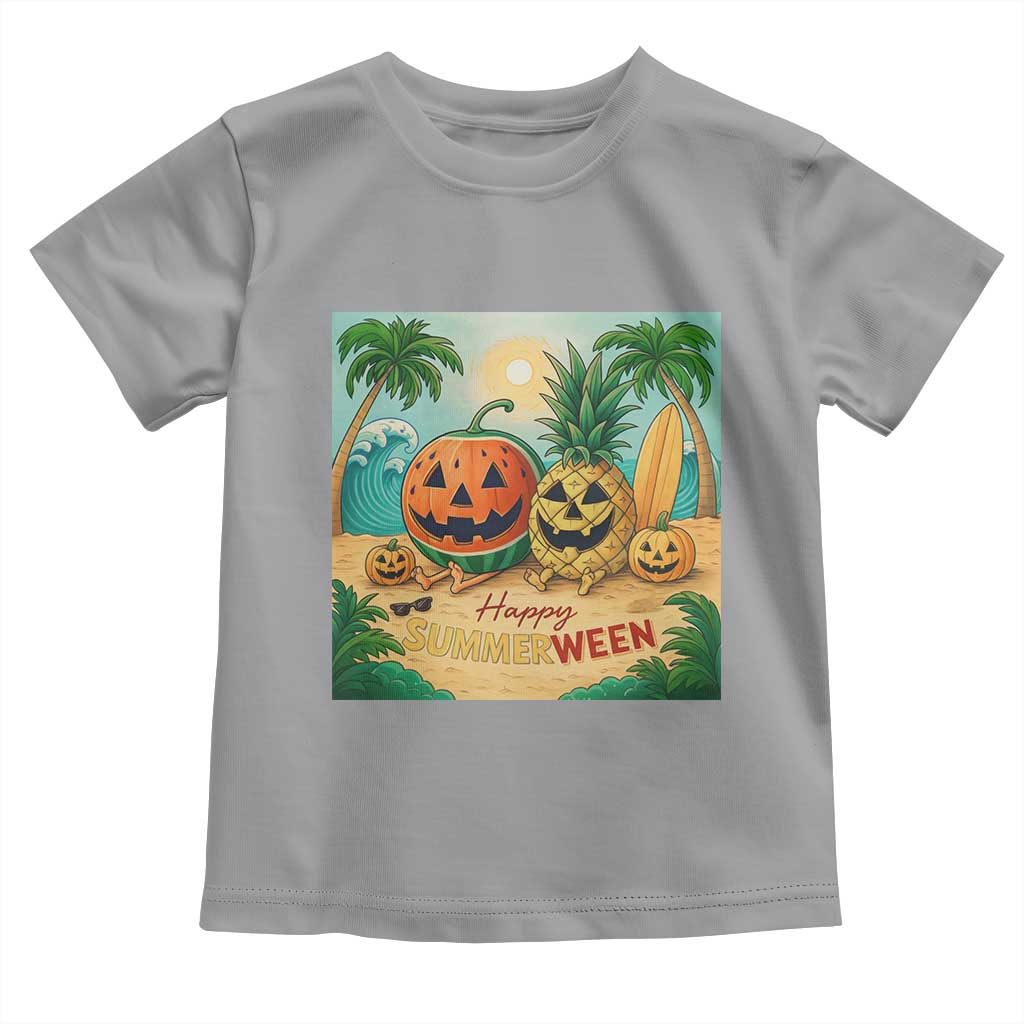 Retro Tropical Summerween Toddler T Shirt Halloween Summer Beach Cocktail Boo - Wonder Print Shop