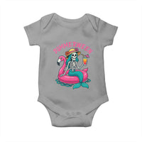 Summerween Skeleton Mermaid Baby Onesie Flamingo Float Funny Spooky Summer Halloween Vibes - Wonder Print Shop