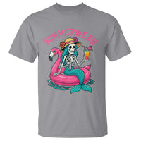 Summerween Skeleton Mermaid T Shirt Flamingo Float Funny Spooky Summer Halloween Vibes - Wonder Print Shop
