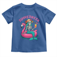 Summerween Skeleton Mermaid Toddler T Shirt Flamingo Float Funny Spooky Summer Halloween Vibes - Wonder Print Shop