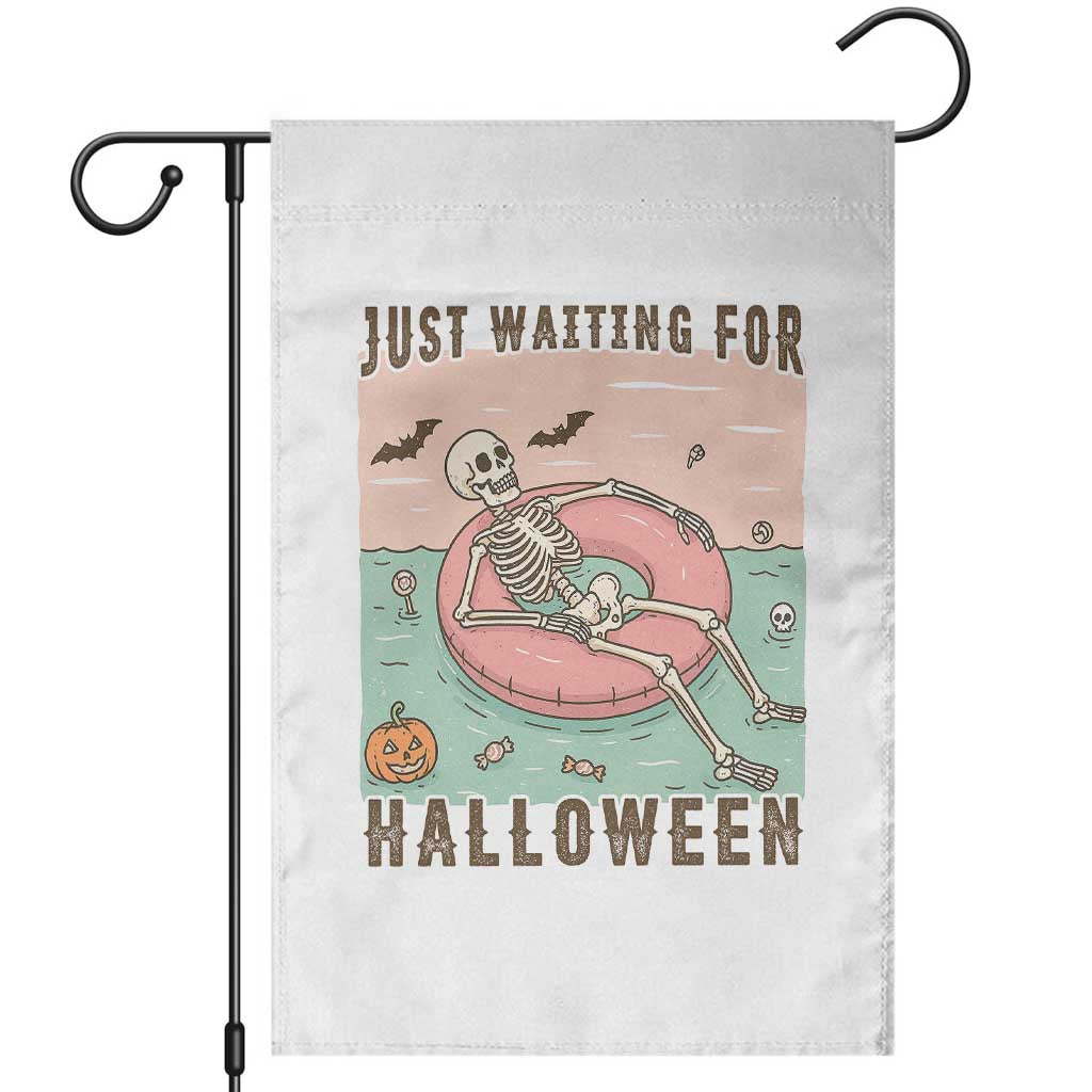 Spooky Summer Skeleton Garden Flag Just Waiting For Halloween Summer Pool Party - Wonder Print Shop