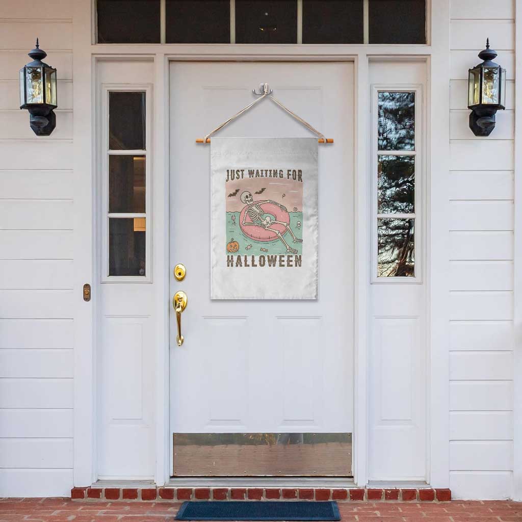 Spooky Summer Skeleton Garden Flag Just Waiting For Halloween Summer Pool Party - Wonder Print Shop