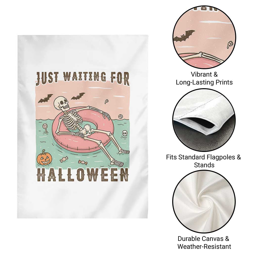 Spooky Summer Skeleton Garden Flag Just Waiting For Halloween Summer Pool Party - Wonder Print Shop