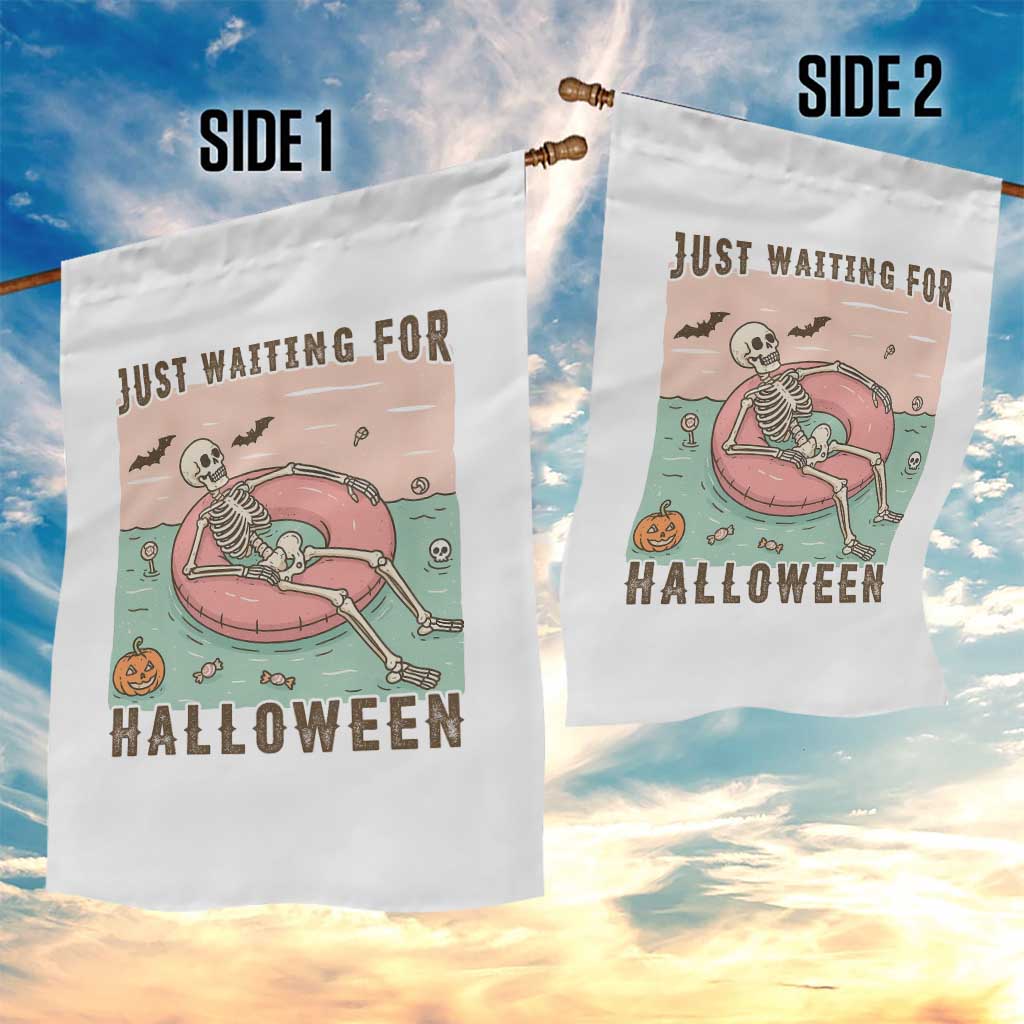 Spooky Summer Skeleton Garden Flag Just Waiting For Halloween Summer Pool Party - Wonder Print Shop