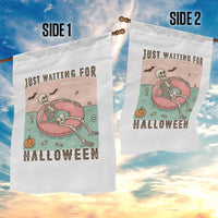 Spooky Summer Skeleton Garden Flag Just Waiting For Halloween Summer Pool Party - Wonder Print Shop