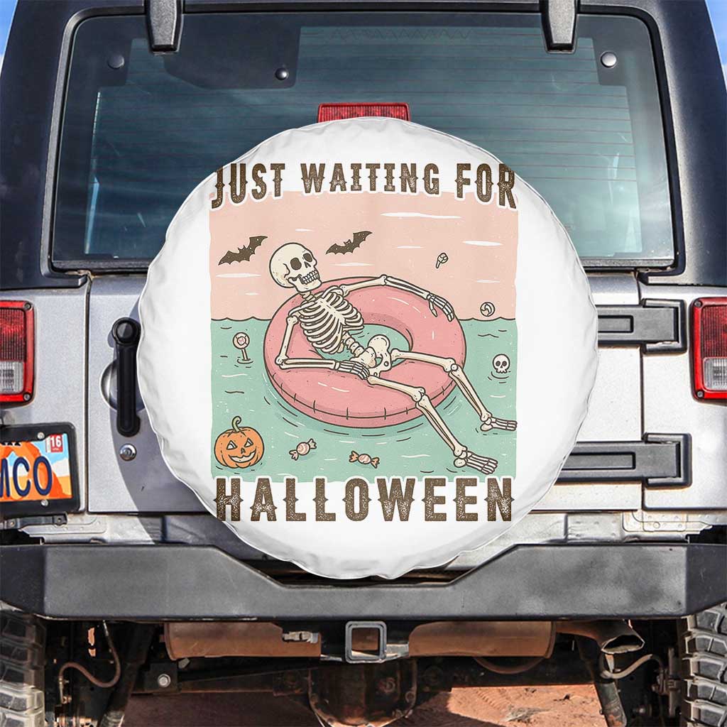 Spooky Summer Skeleton Spare Tire Cover Just Waiting For Halloween Summer Pool Party - Wonder Print Shop