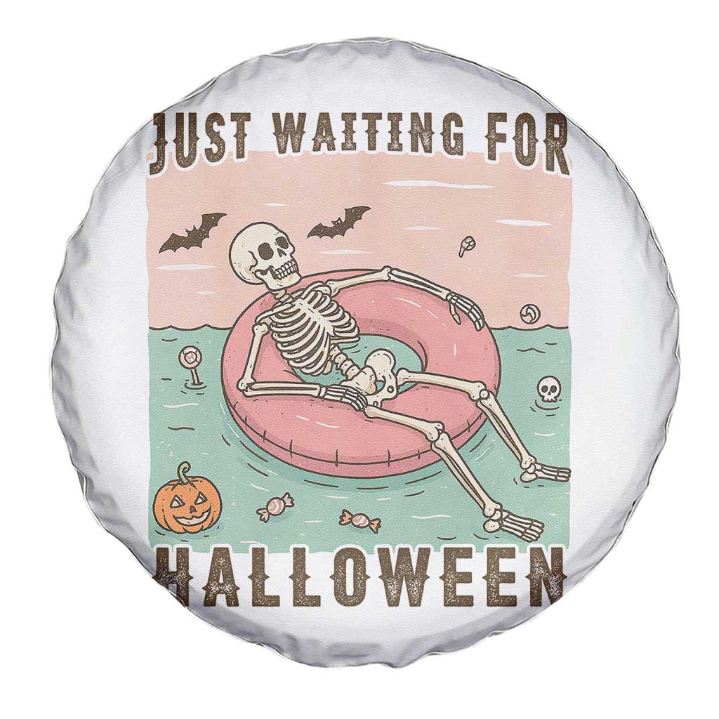 Spooky Summer Skeleton Spare Tire Cover Just Waiting For Halloween Summer Pool Party - Wonder Print Shop