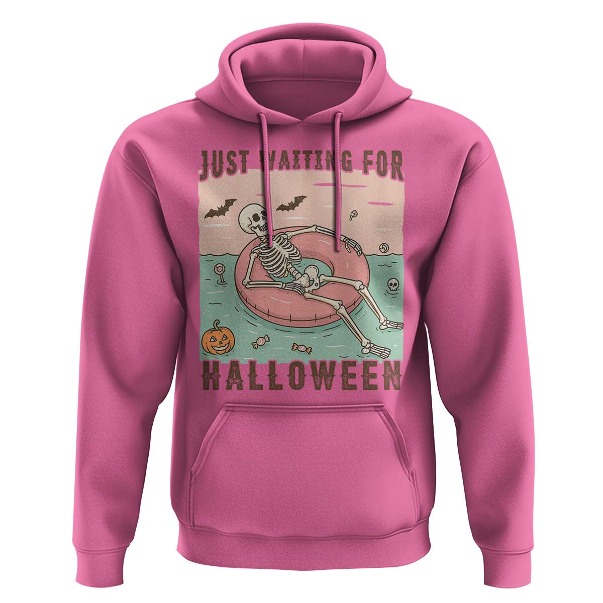 Spooky Summer Skeleton Hoodie Just Waiting For Halloween Summer Pool Party - Wonder Print Shop