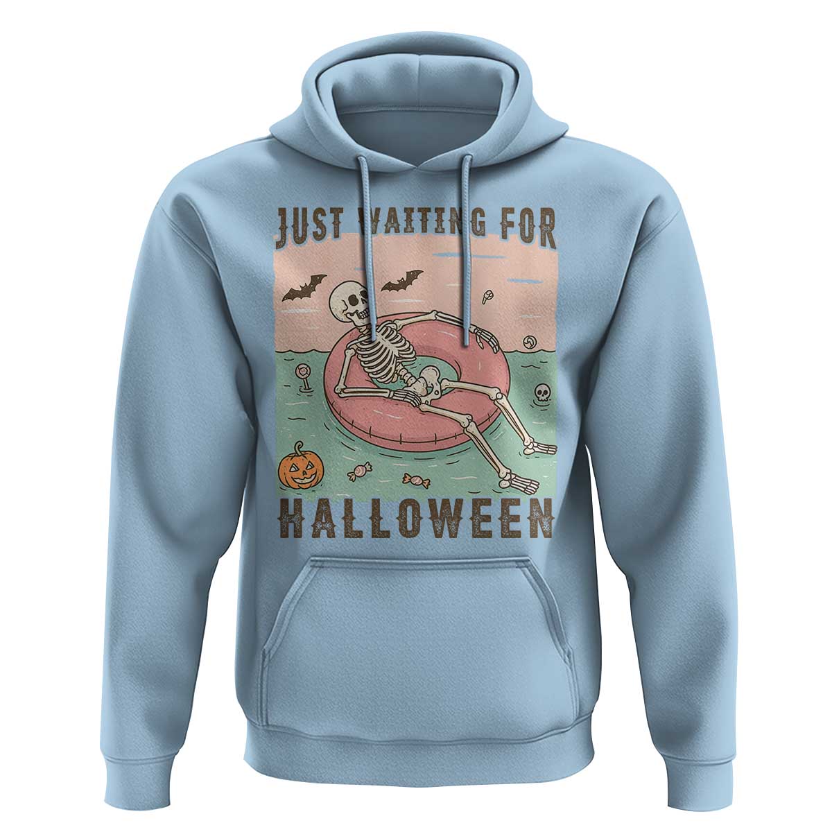 Spooky Summer Skeleton Hoodie Just Waiting For Halloween Summer Pool Party - Wonder Print Shop