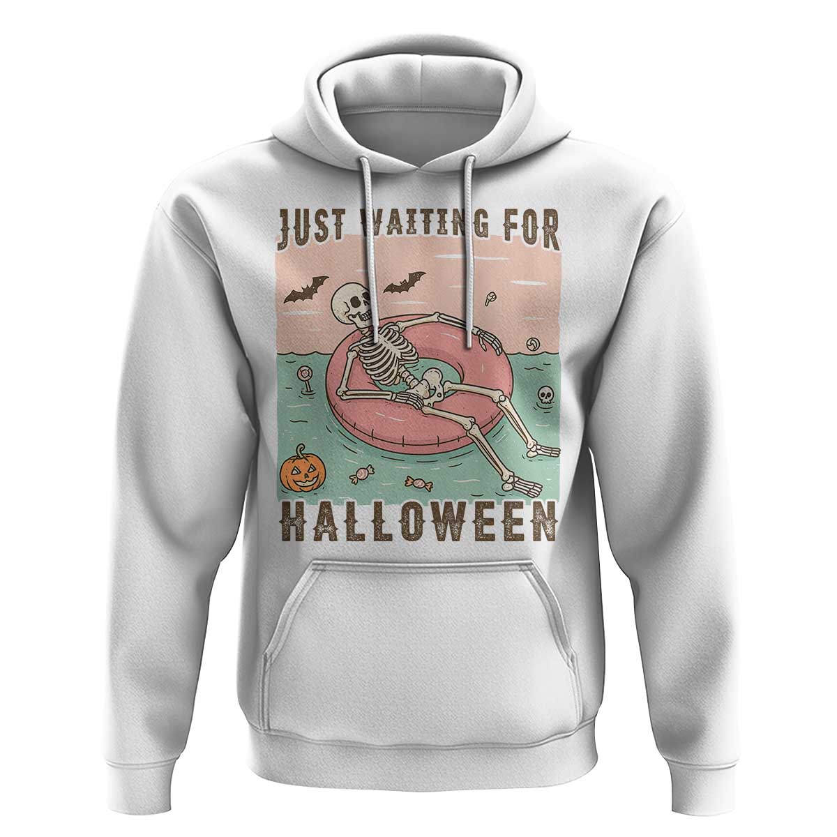 Spooky Summer Skeleton Hoodie Just Waiting For Halloween Summer Pool Party - Wonder Print Shop