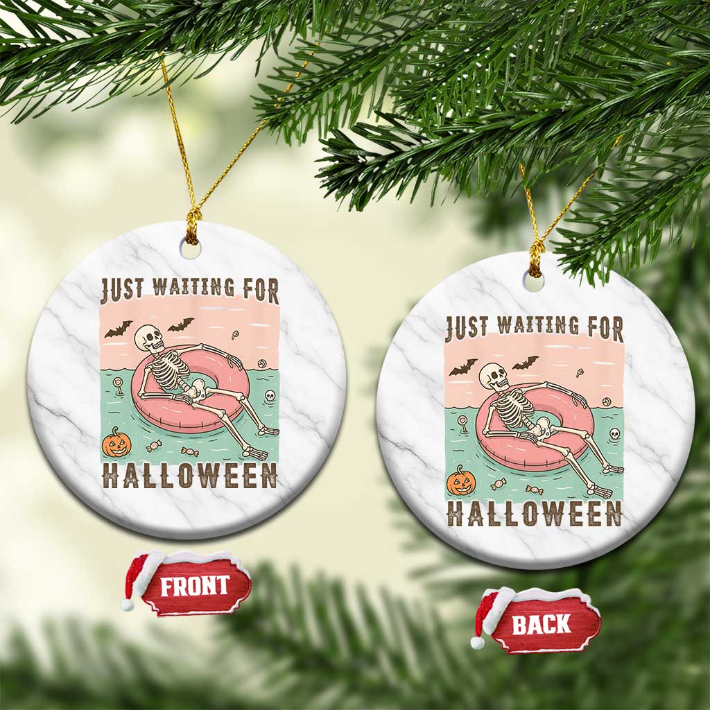 Spooky Summer Skeleton Ceramic Ornament Just Waiting For Halloween Summer Pool Party - Wonder Print Shop