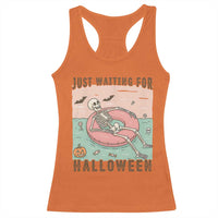 Spooky Summer Skeleton Racerback Tank Top Just Waiting For Halloween Summer Pool Party - Wonder Print Shop