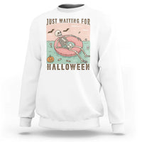 Spooky Summer Skeleton Sweatshirt Just Waiting For Halloween Summer Pool Party - Wonder Print Shop