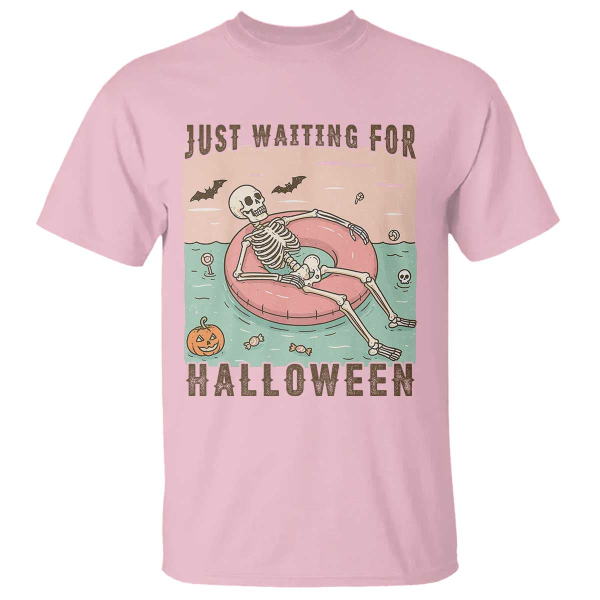 Spooky Summer Skeleton T Shirt Just Waiting For Halloween Summer Pool Party - Wonder Print Shop