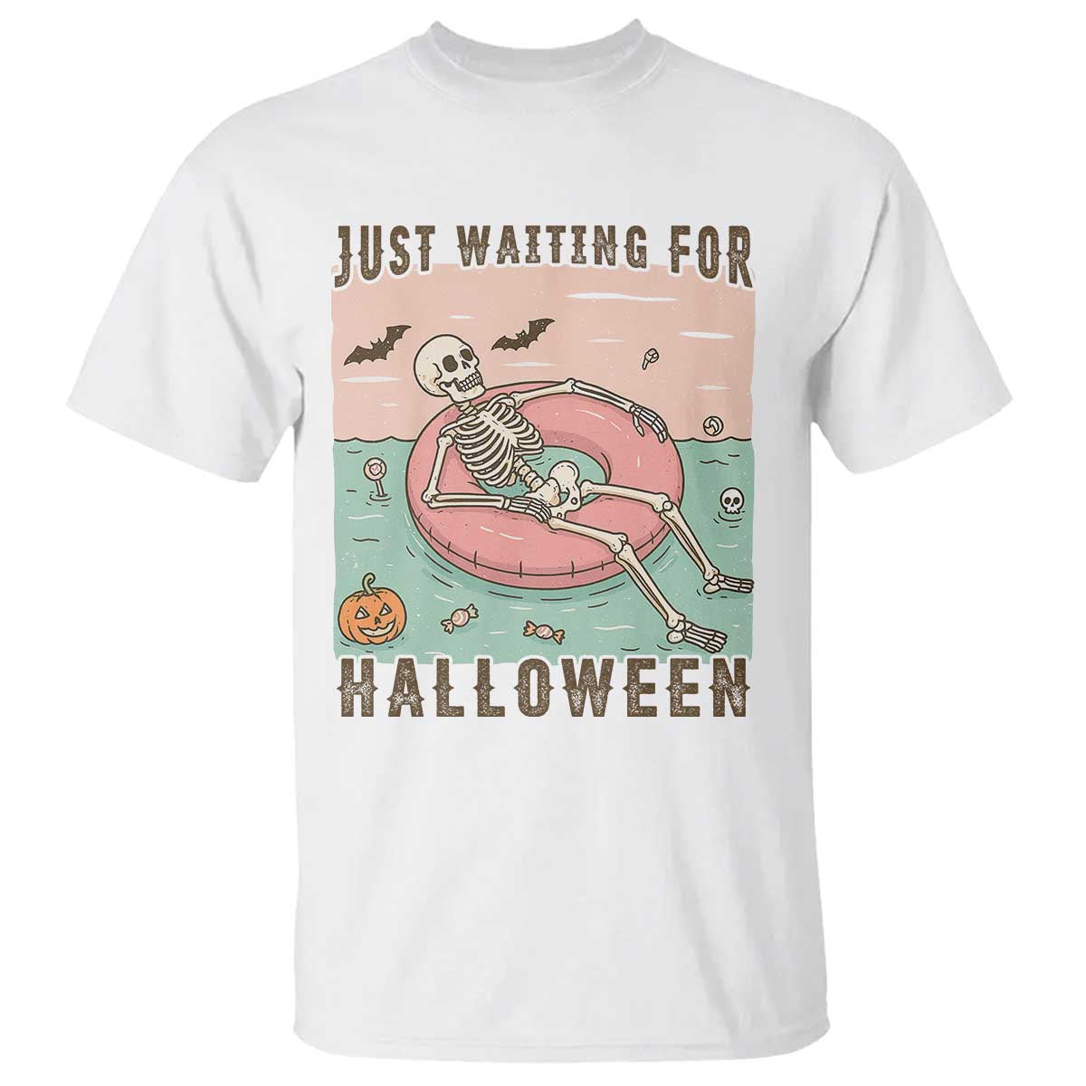Spooky Summer Skeleton T Shirt Just Waiting For Halloween Summer Pool Party - Wonder Print Shop
