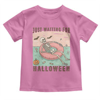 Spooky Summer Skeleton Toddler T Shirt Just Waiting For Halloween Summer Pool Party - Wonder Print Shop