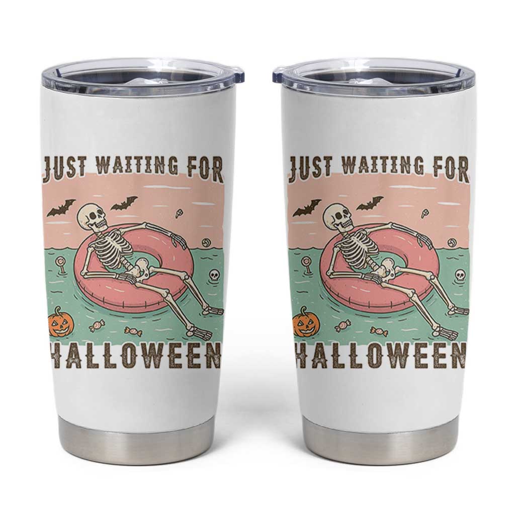 Spooky Summer Skeleton Tumbler Cup Just Waiting For Halloween Summer Pool Party - Wonder Print Shop