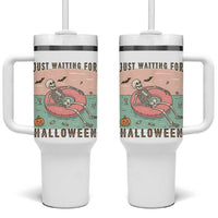 Spooky Summer Skeleton Tumbler With Handle Just Waiting For Halloween Summer Pool Party - Wonder Print Shop