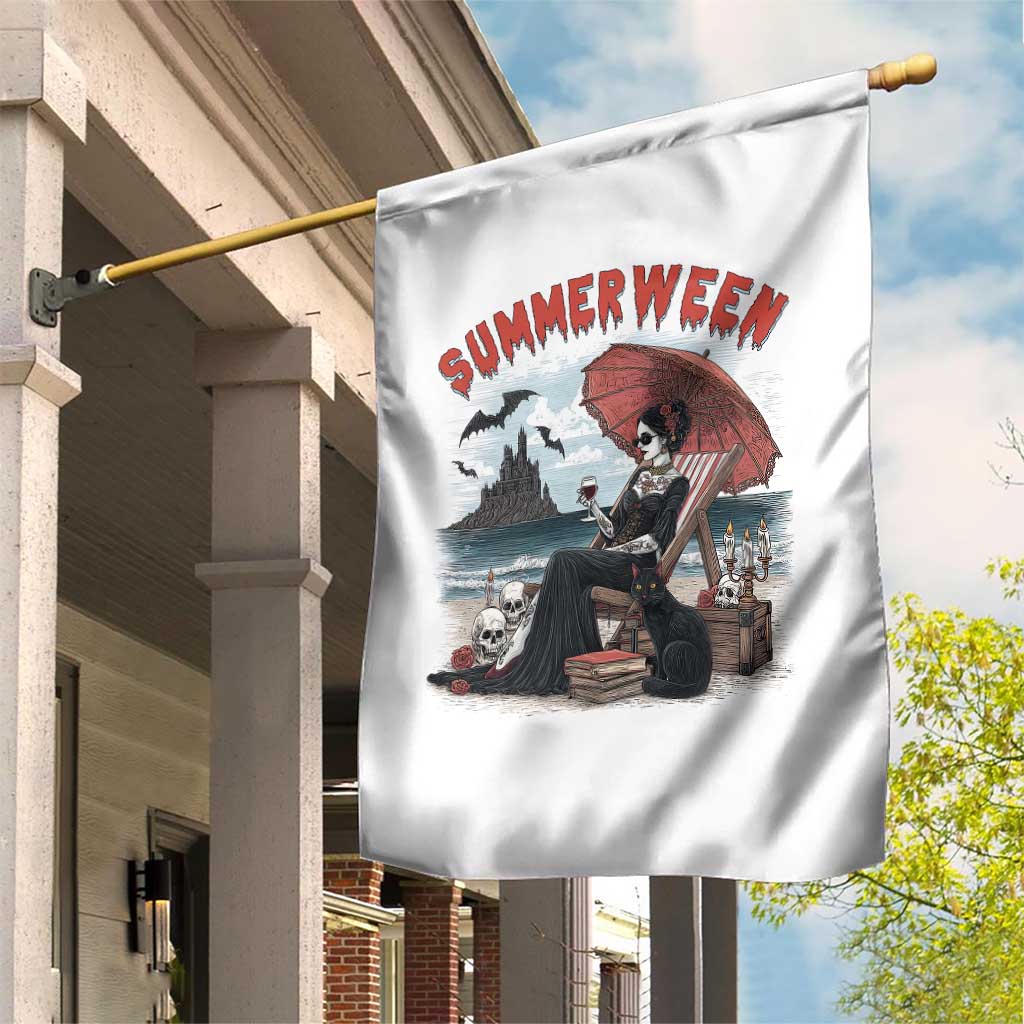 Gothic Summerween Garden Flag Spooky Summer Halloween Horror Character - Wonder Print Shop