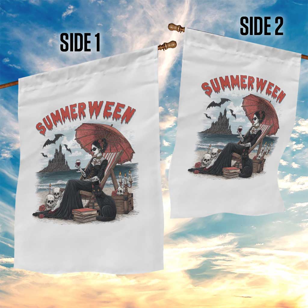 Gothic Summerween Garden Flag Spooky Summer Halloween Horror Character - Wonder Print Shop