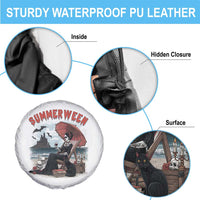 Gothic Summerween Spare Tire Cover Spooky Summer Halloween Horror Character - Wonder Print Shop