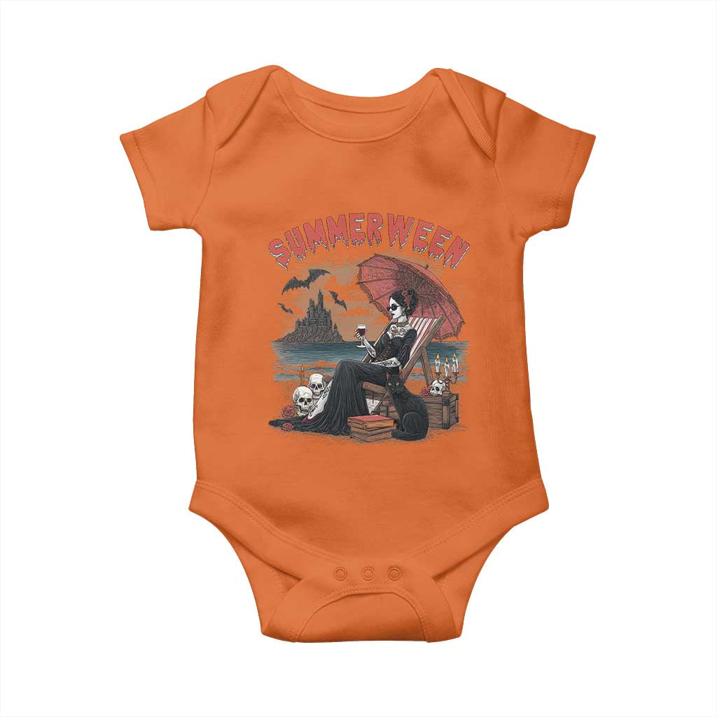 Gothic Summerween Baby Onesie Spooky Summer Halloween Horror Character - Wonder Print Shop