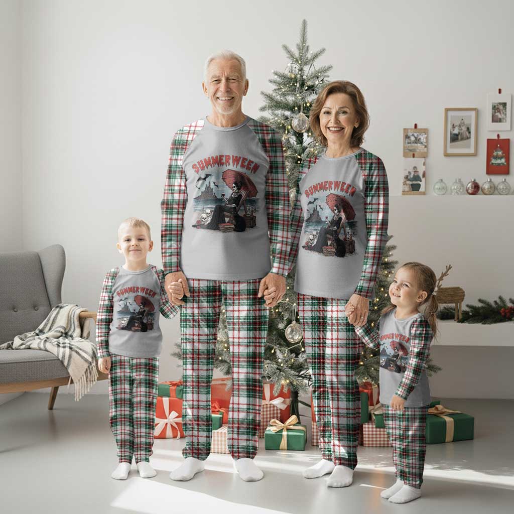 Gothic Summerween Plaid Pajama Set Spooky Summer Halloween Horror Character - Wonder Print Shop