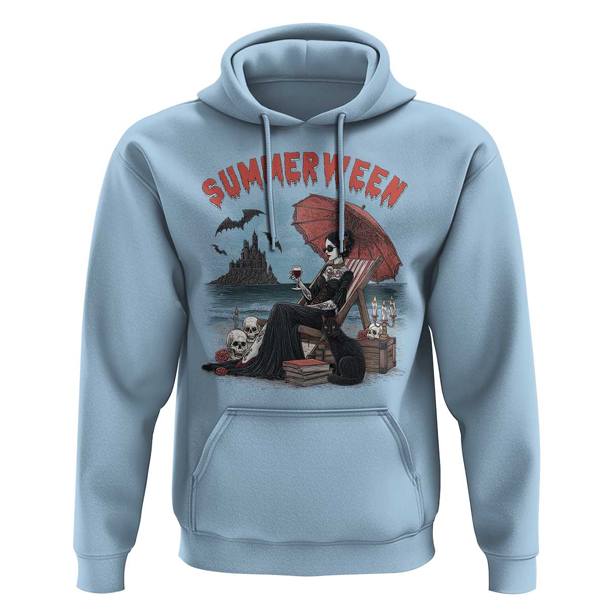 Gothic Summerween Hoodie Spooky Summer Halloween Horror Character - Wonder Print Shop