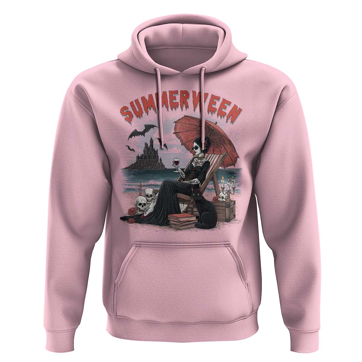 Gothic Summerween Hoodie Spooky Summer Halloween Horror Character - Wonder Print Shop